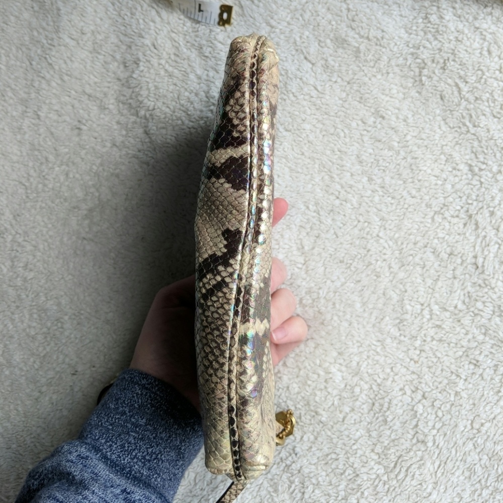 Coach Metallic Python Pleated Wristlet - Picture 8 of 8